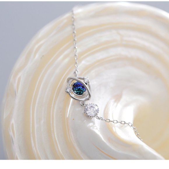 NEW 925 Sterling Silver Diamond Planet Bracelet - Picture 4 of 7